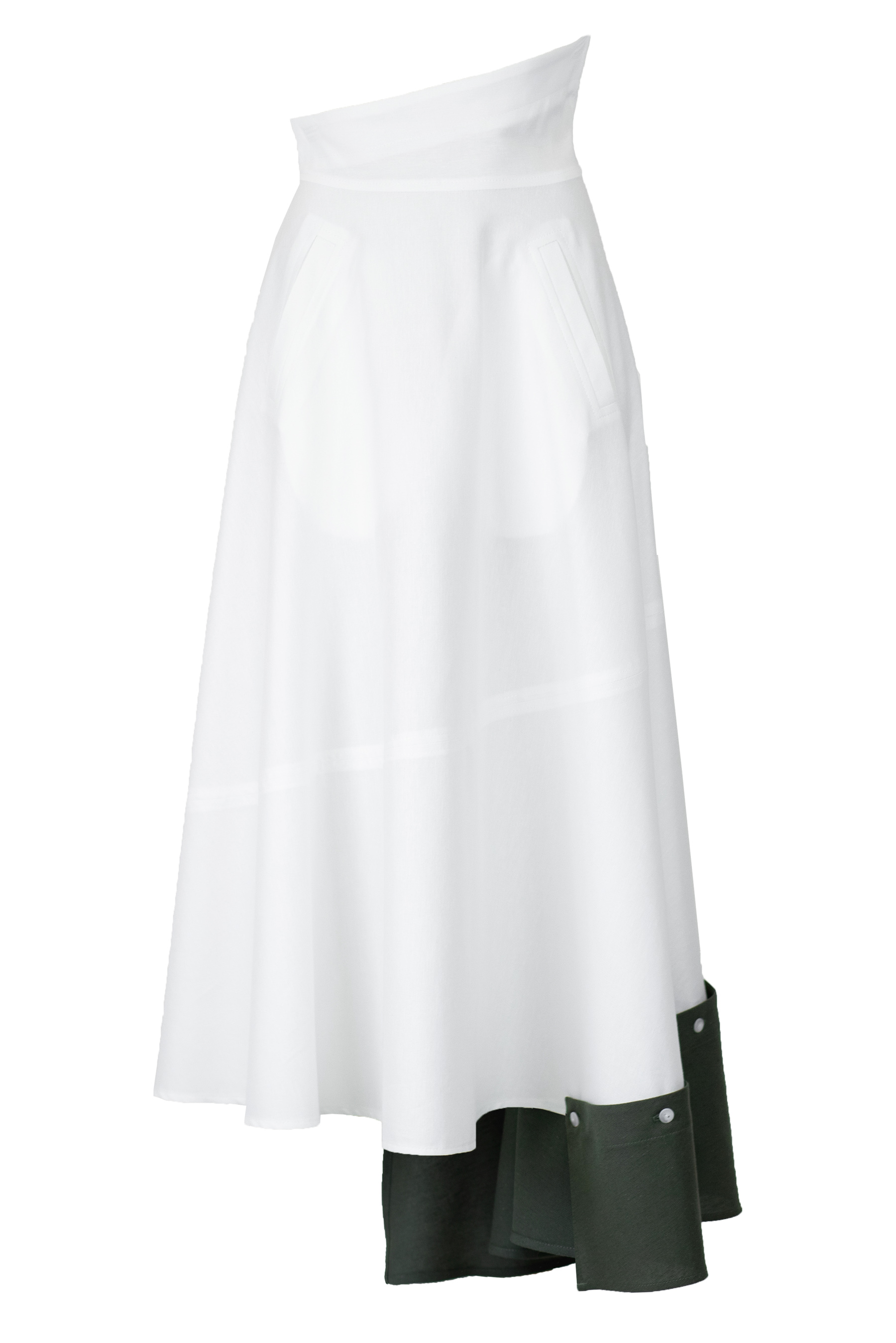 White flared midi skirt photo